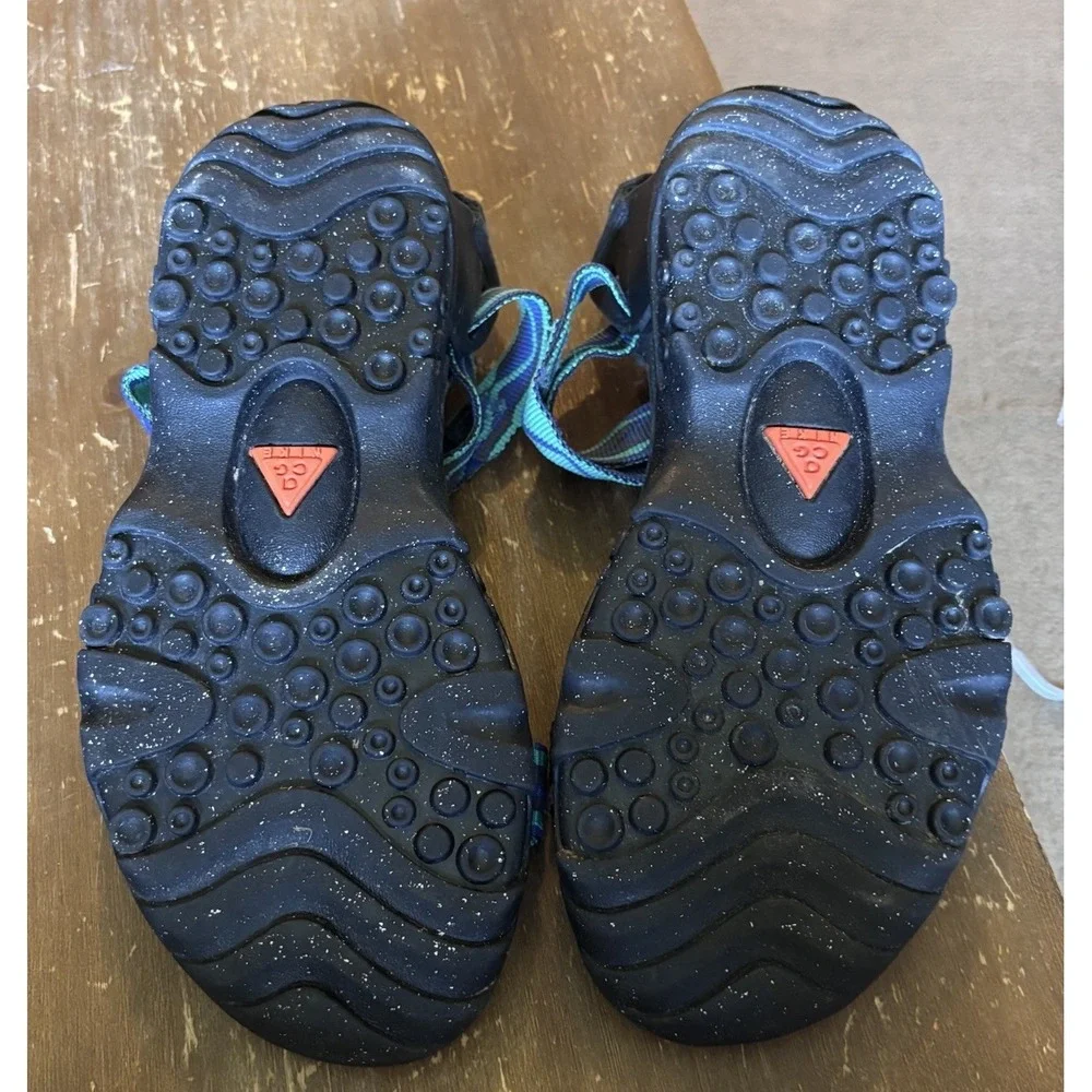 Nike ACG Air Deschutz Outdoor Water Sandals Blue Green Mens Sz 7 190043 90's VTG